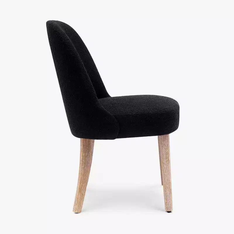 Chaise de salle à manger en bouclette rembourrée de style milieu de siècle WestinTrends