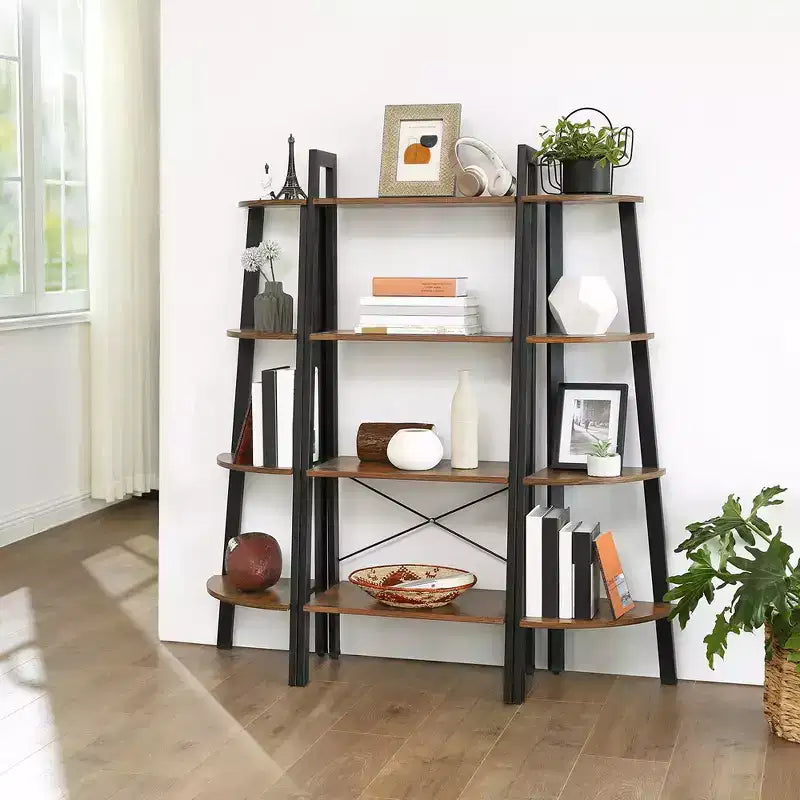 VASAGLE Étagère échelle à 4 niveaux Bibliothèque Meuble de rangement Étagères