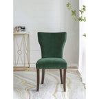 Armless Dining Chairs with Velvet Upholstery and Nailhead Trim, Set of 2