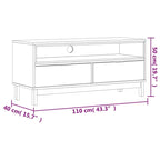 Solid Pine Wood TV Stand with Drawers – 43.3 x 15.7 x 19.7 in.
