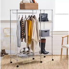 Portant à vêtements réglable Betsy (roulettes/roues en option) - HAC1008 - Chrome - Safavieh