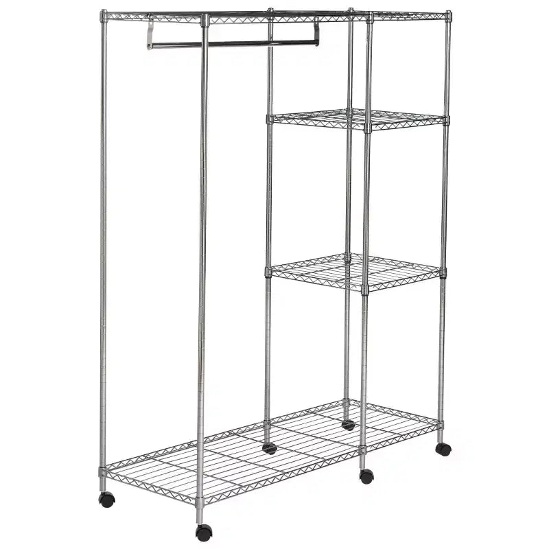 Portant à vêtements réglable Betsy (roulettes/roues en option) - HAC1008 - Chrome - Safavieh