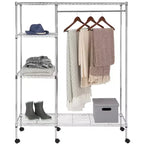 Portant à vêtements réglable Betsy (roulettes/roues en option) - HAC1008 - Chrome - Safavieh