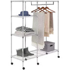 Portant à vêtements réglable Betsy (roulettes/roues en option) - HAC1008 - Chrome - Safavieh