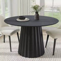 Dovelina Round Dining Table Mid-Century Dining Room Table with Designer Table Base