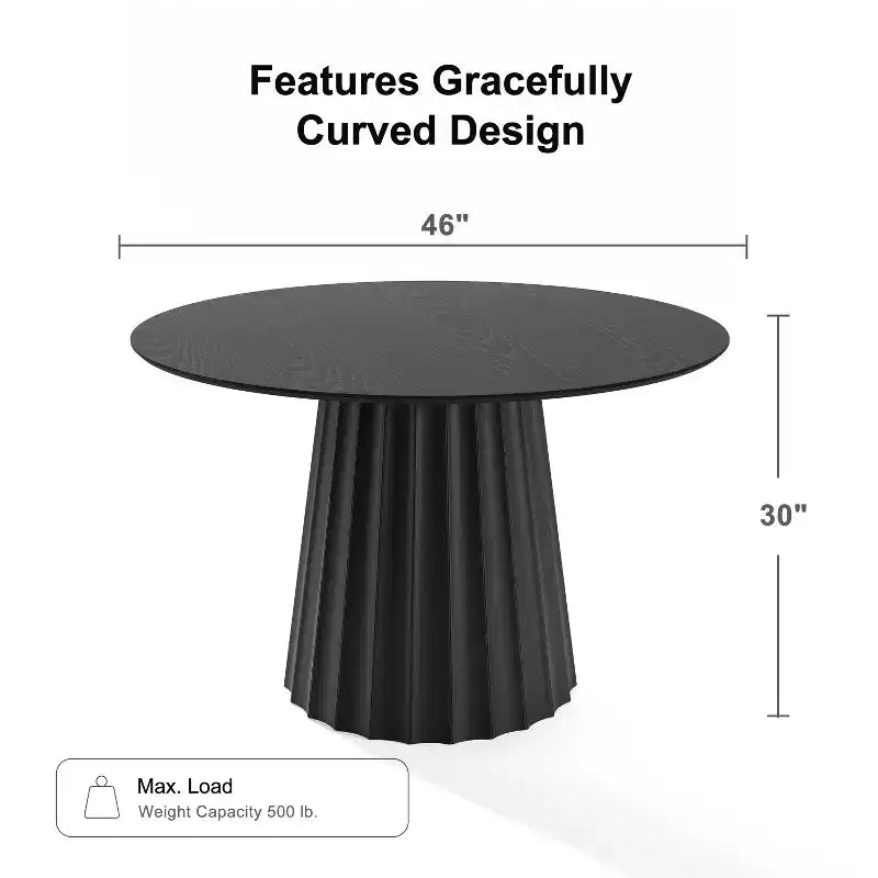 Table à manger ronde Dovelina Table de salle à manger style Mid-Century avec piètement design