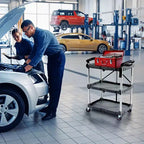 Chariot de service Elevon, utilitaire portable, avec étagères pliantes à 3 niveaux, gris