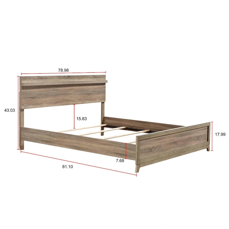 6-Piece Light Brown Panel Bedroom Set