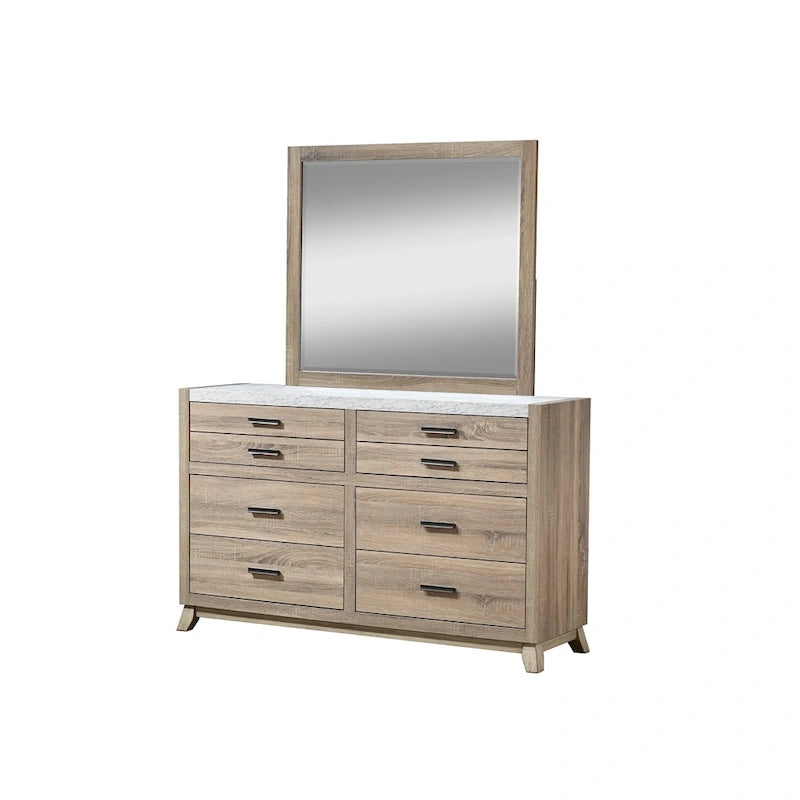 6-Piece Light Brown Panel Bedroom Set