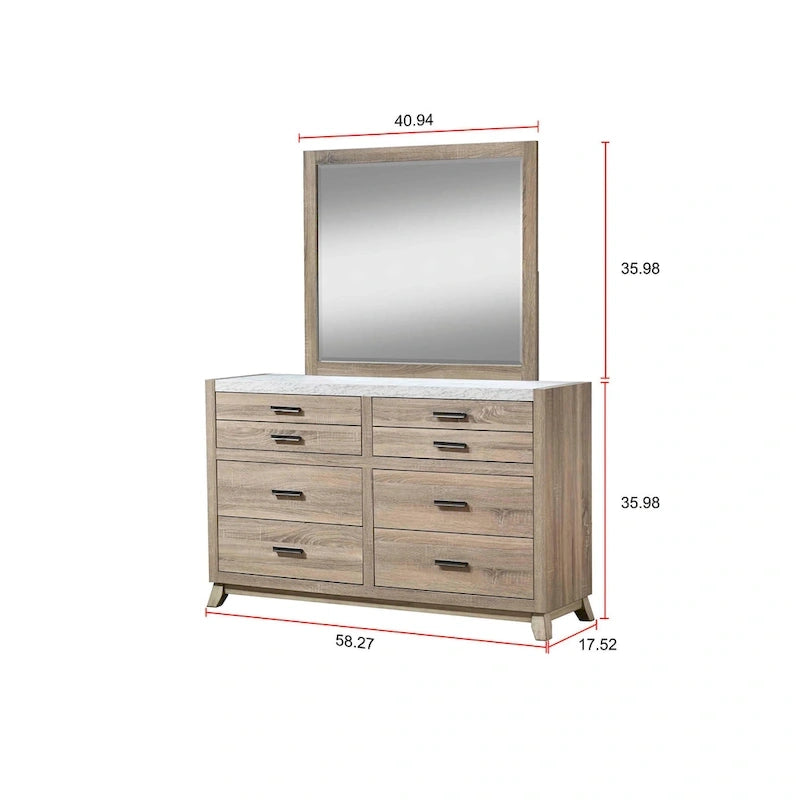 6-Piece Light Brown Panel Bedroom Set