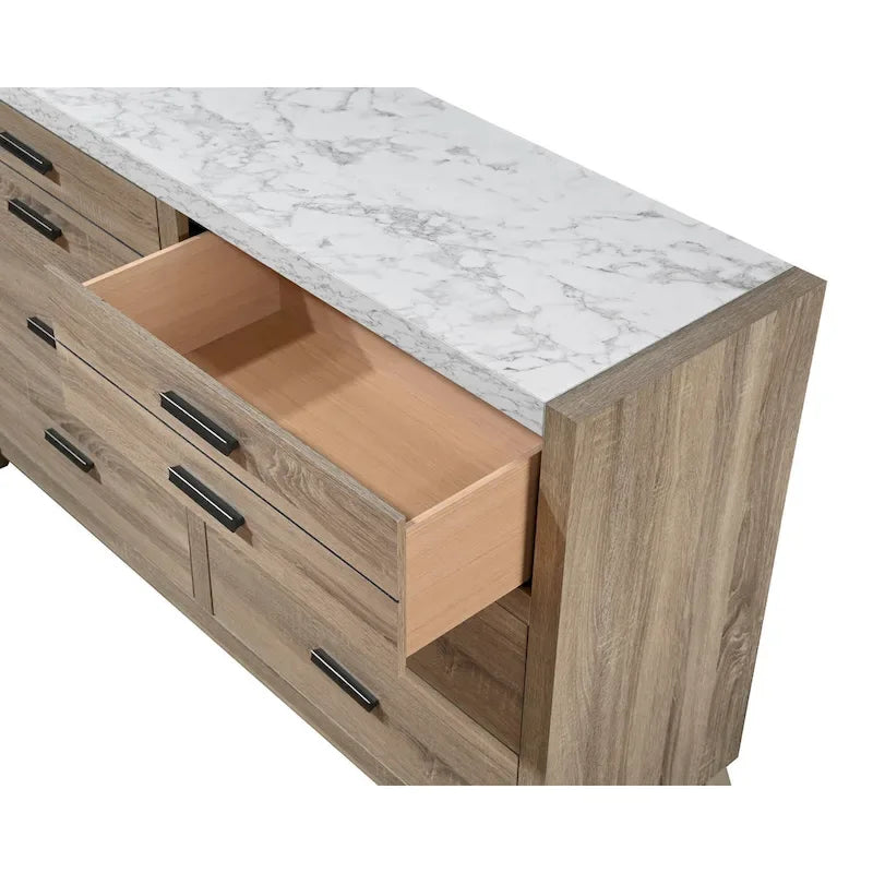 6-Piece Light Brown Panel Bedroom Set