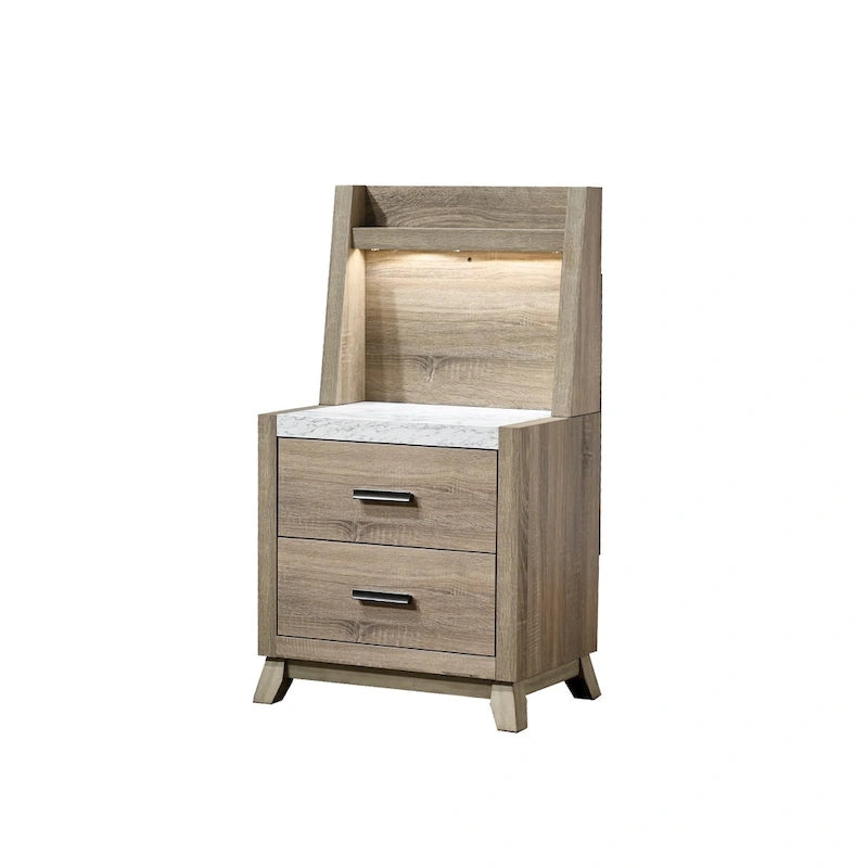 6-Piece Light Brown Panel Bedroom Set