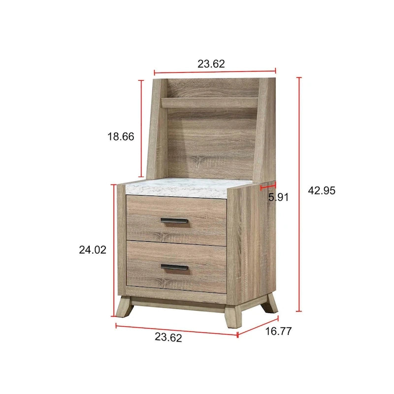 6-Piece Light Brown Panel Bedroom Set