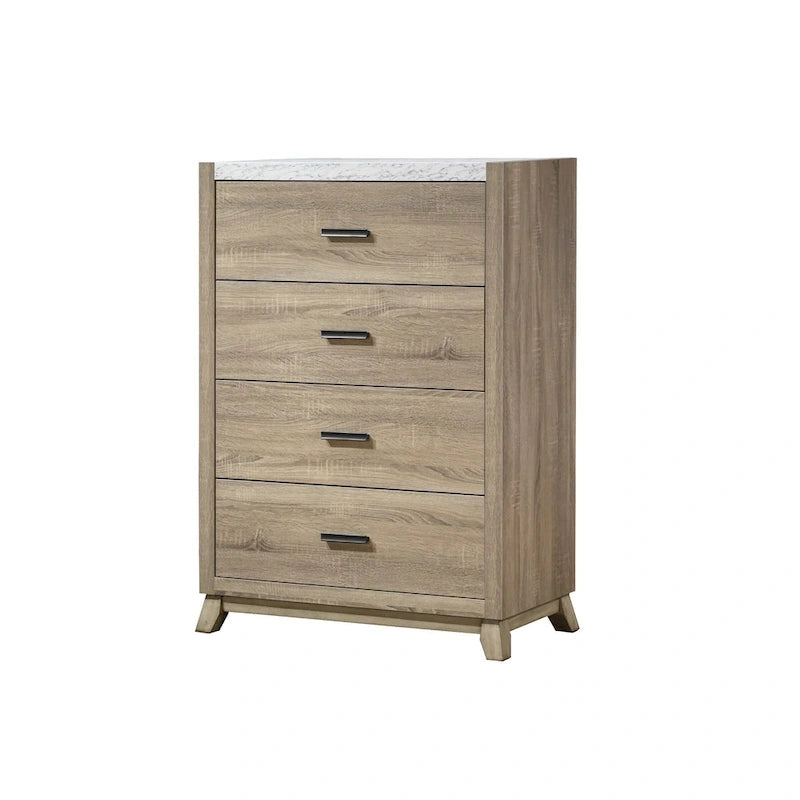 6-Piece Light Brown Panel Bedroom Set