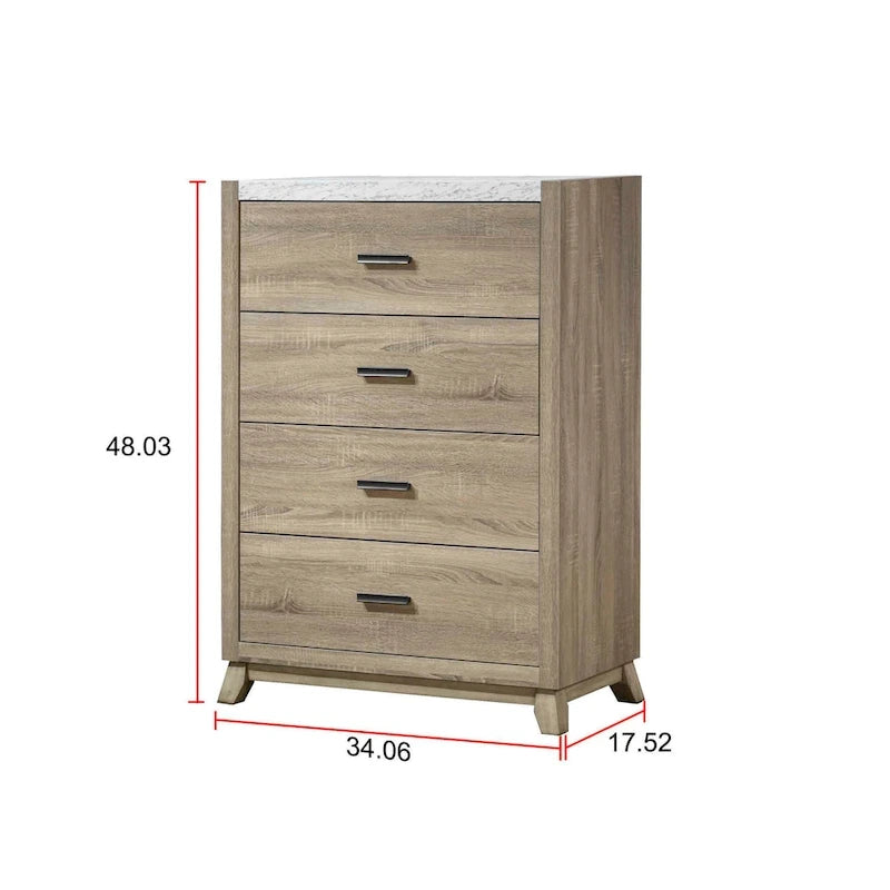 6-Piece Light Brown Panel Bedroom Set