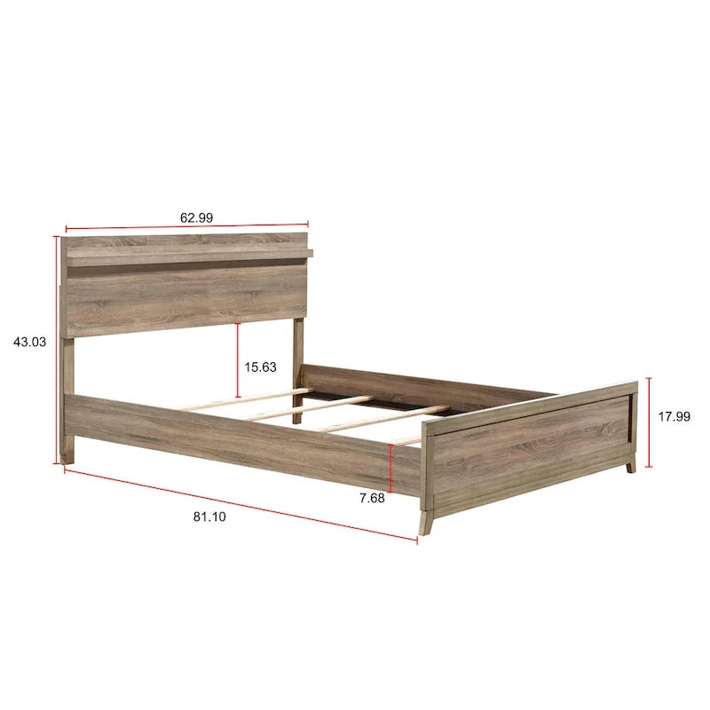 4-Piece Light Brown Panel Bedroom Set