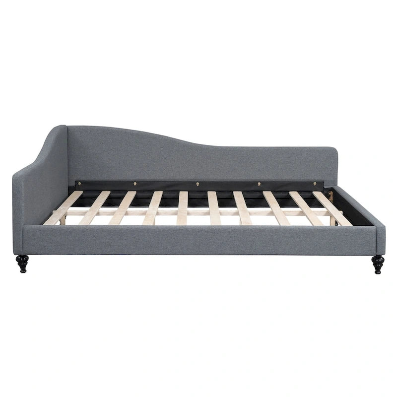 L-Shaped Semi-Enclosed Daybed with Solid Wood Legs