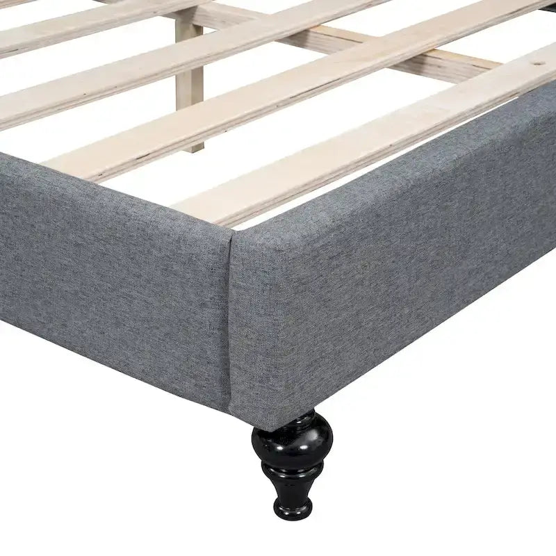Lit de repos semi-fermé en L avec pieds en bois massif