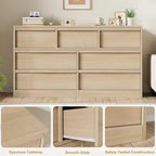 Commode Whizmax 7 tiroirs pour chambre, commode double en bois avec rangement, commode moderne pour chambre, salon, crèche