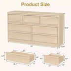 Commode Whizmax 7 tiroirs pour chambre, commode double en bois avec rangement, commode moderne pour chambre, salon, crèche