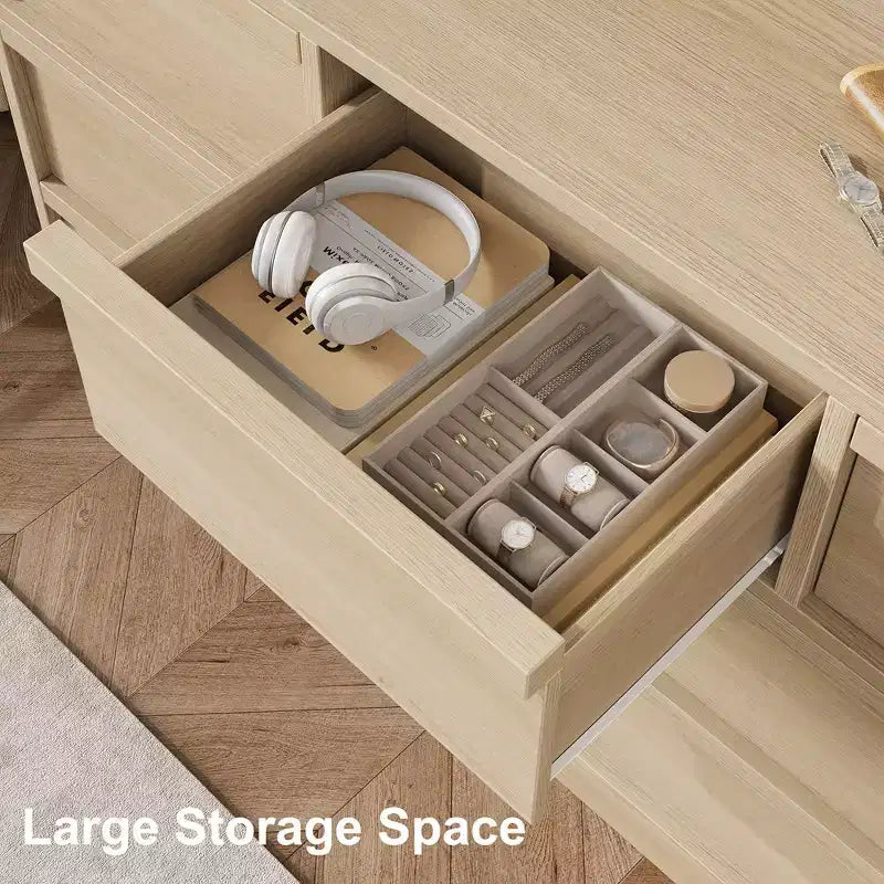 Commode Whizmax 7 tiroirs pour chambre, commode double en bois avec rangement, commode moderne pour chambre, salon, crèche