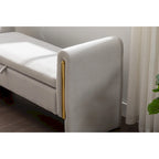 Velvet Storage Bench with Metal Trim