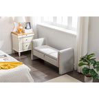 Velvet Storage Bench with Metal Trim