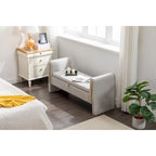 Velvet Storage Bench with Metal Trim