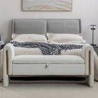 Velvet Storage Bench with Metal Trim