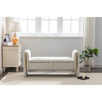 Velvet Storage Bench with Metal Trim