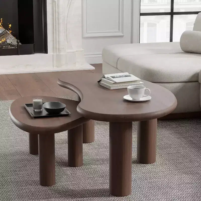 Table basse rectangulaire Dovelina Wood Grain pour salon