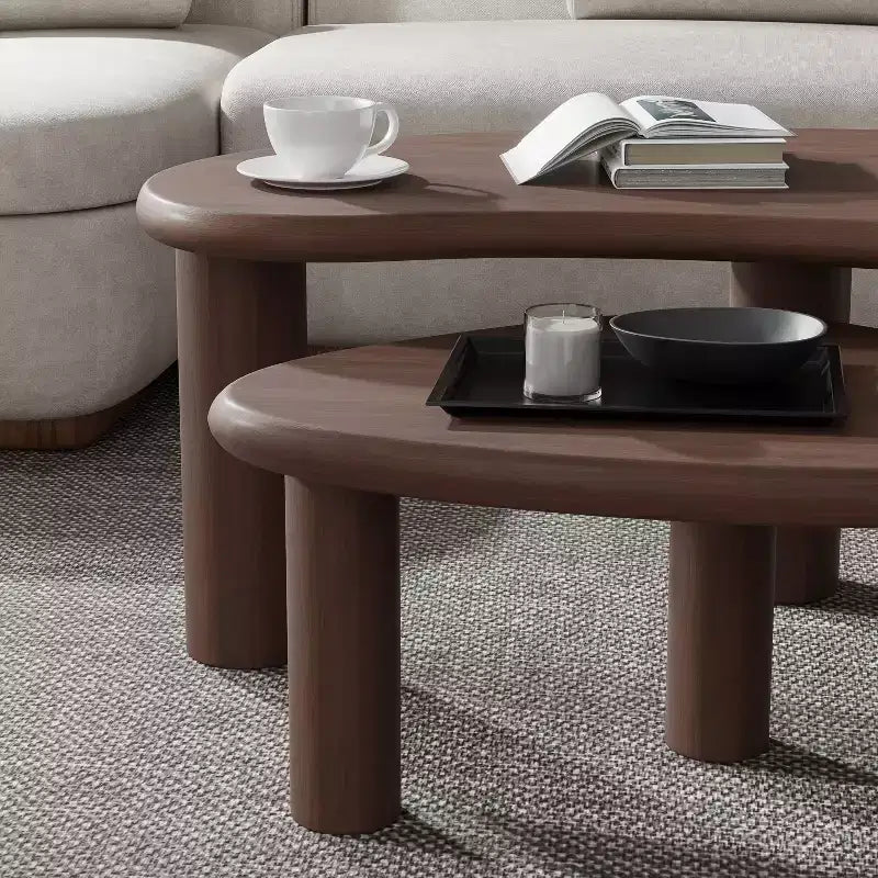 Table basse rectangulaire Dovelina Wood Grain pour salon