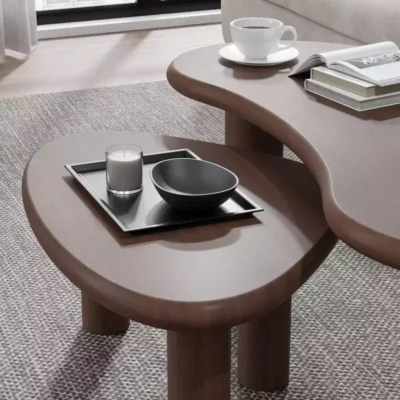 Table basse rectangulaire Dovelina Wood Grain pour salon
