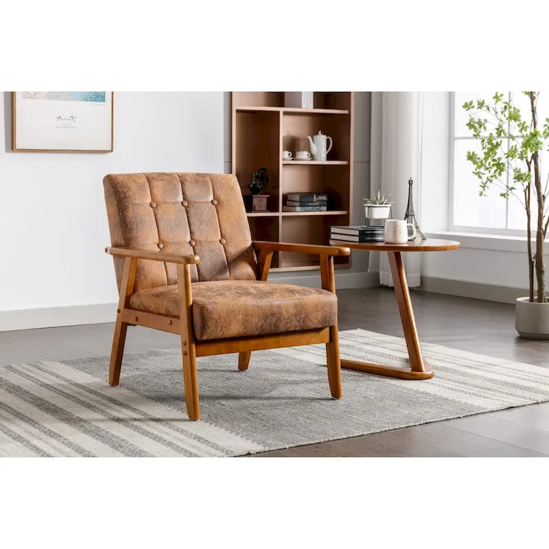 Upholstered Accent Arm Chair with Wood Frame