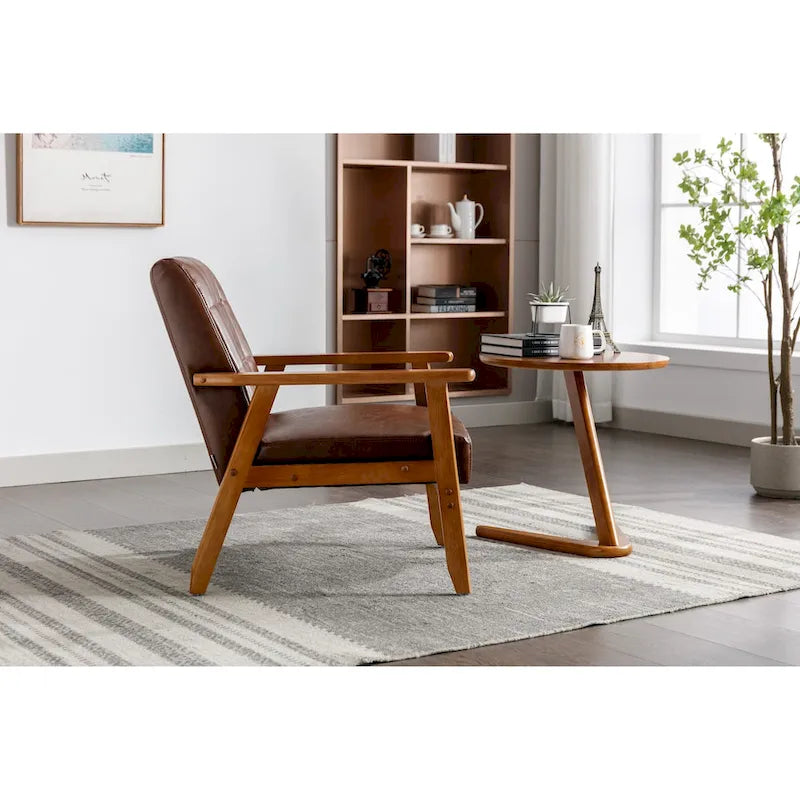 Upholstered Accent Arm Chair with Wood Frame