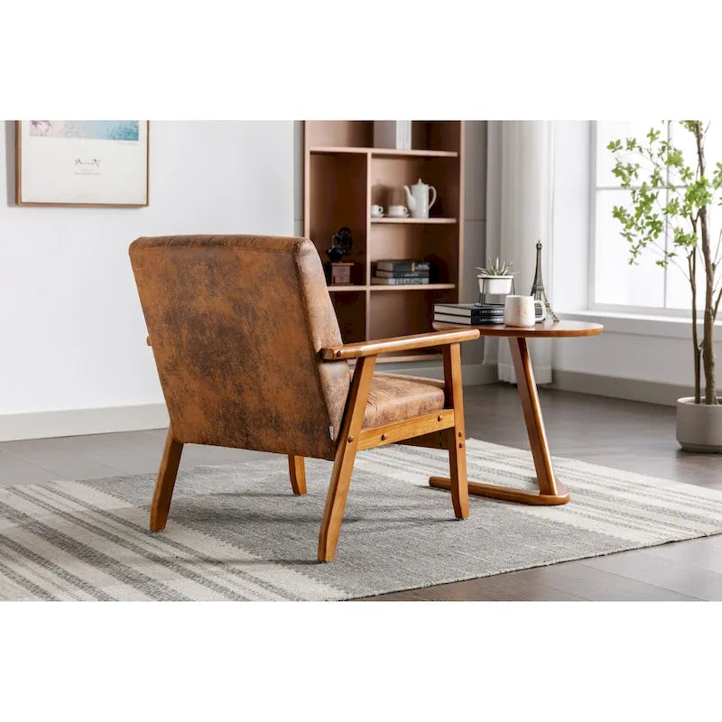 Upholstered Accent Arm Chair with Wood Frame