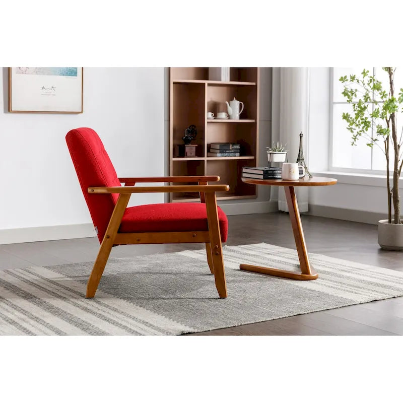 Upholstered Accent Arm Chair with Wood Frame