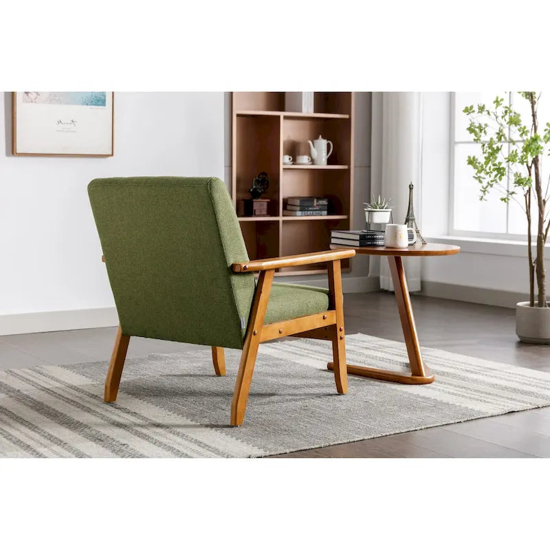 Upholstered Accent Arm Chair with Wood Frame