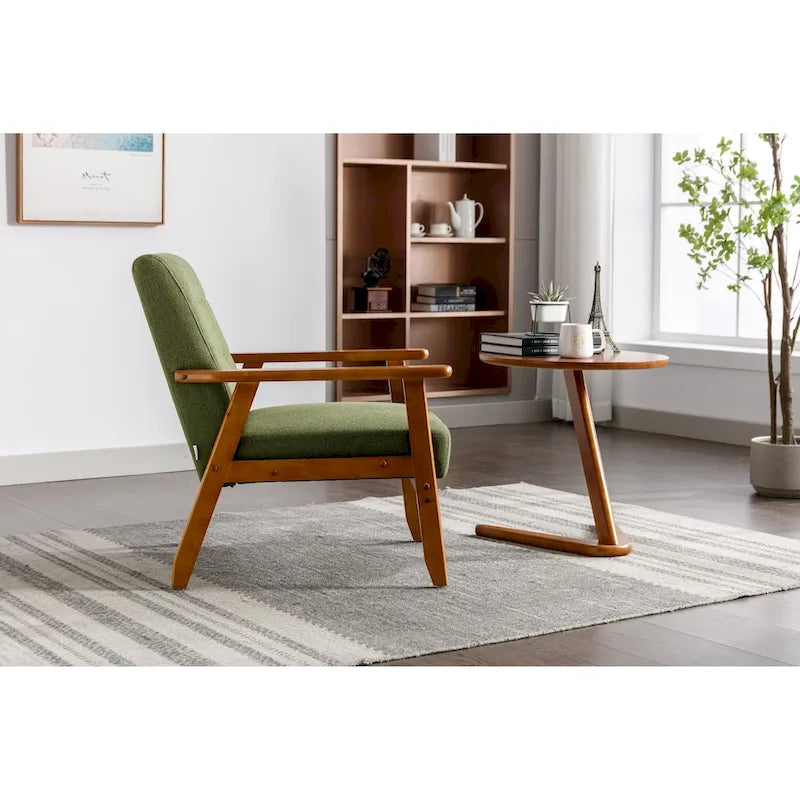 Upholstered Accent Arm Chair with Wood Frame