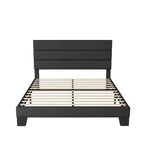 Cadre de lit plateforme Allewie avec tête de lit capitonnée en tissu et support de lattes en bois, base de matelas entièrement capitonnée/aucun sommier tapissier requis