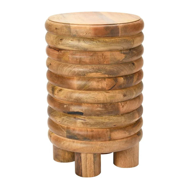 Dossier Vintage Solid Wood End Table or Stool