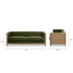 Georgia 81 Oak Wood & Rattan Sofa