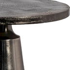 Table d'appoint piédestal ronde 20 po en aluminium nickel noir