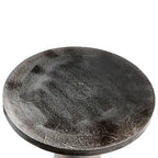 Table d'appoint piédestal ronde 20 po en aluminium nickel noir