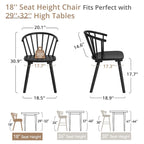 Set of 4 Wooden Spindle Back Dining Chairs