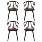 Set of 4 Wooden Spindle Back Dining Chairs