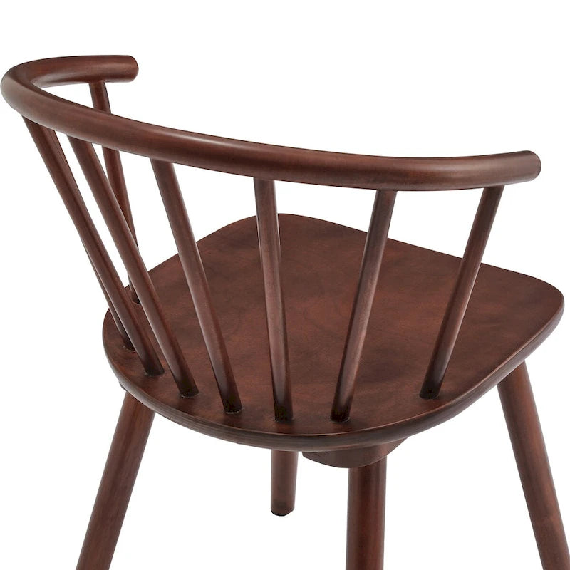 Set of 4 Wooden Spindle Back Dining Chairs