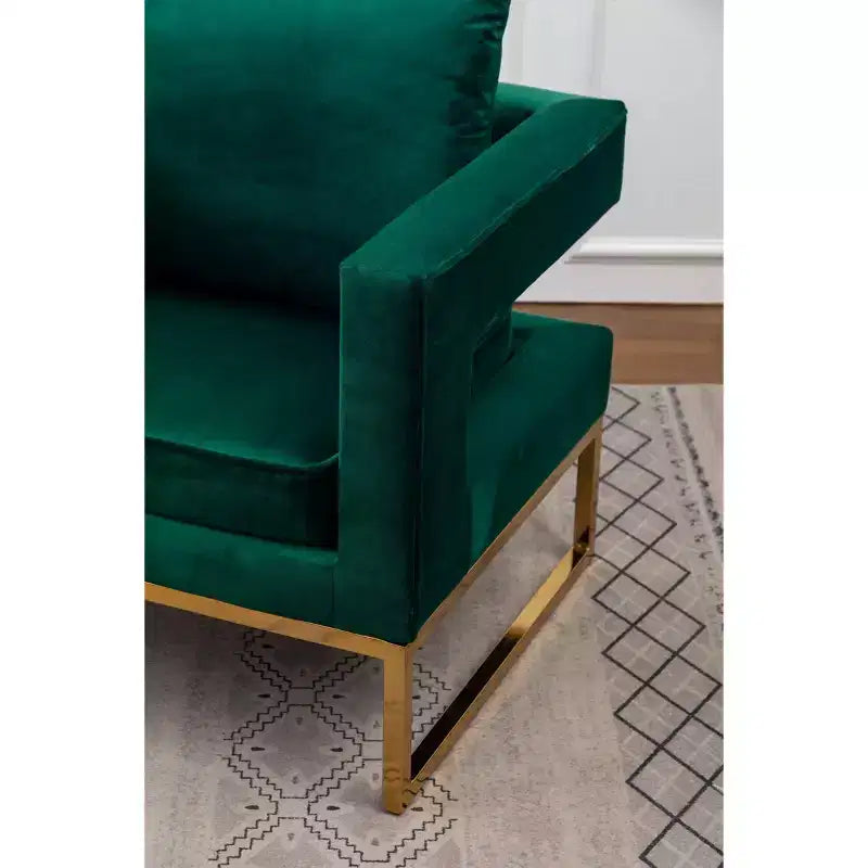 Fauteuil d'appoint contemporain rembourré Roundhill Furniture Lenola, vert