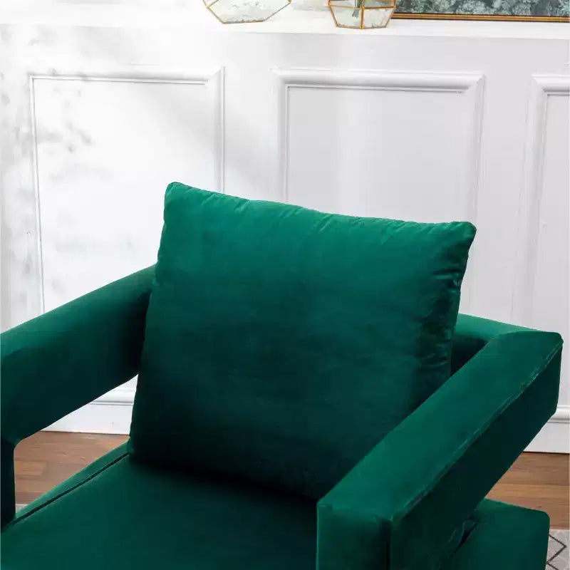 Fauteuil d'appoint contemporain rembourré Roundhill Furniture Lenola, vert