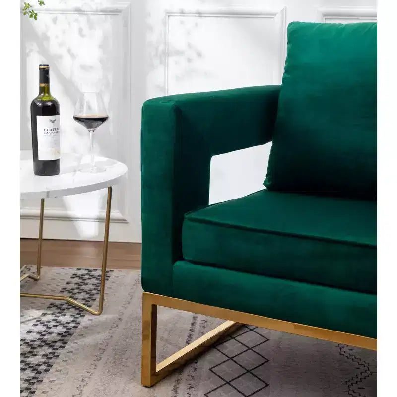 Fauteuil d'appoint contemporain rembourré Roundhill Furniture Lenola, vert